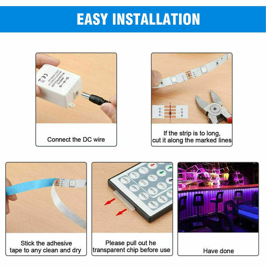 LED Strip Lights - RGB Color Changing with App Control & Music Sync | 16.4FT / 32.8FT