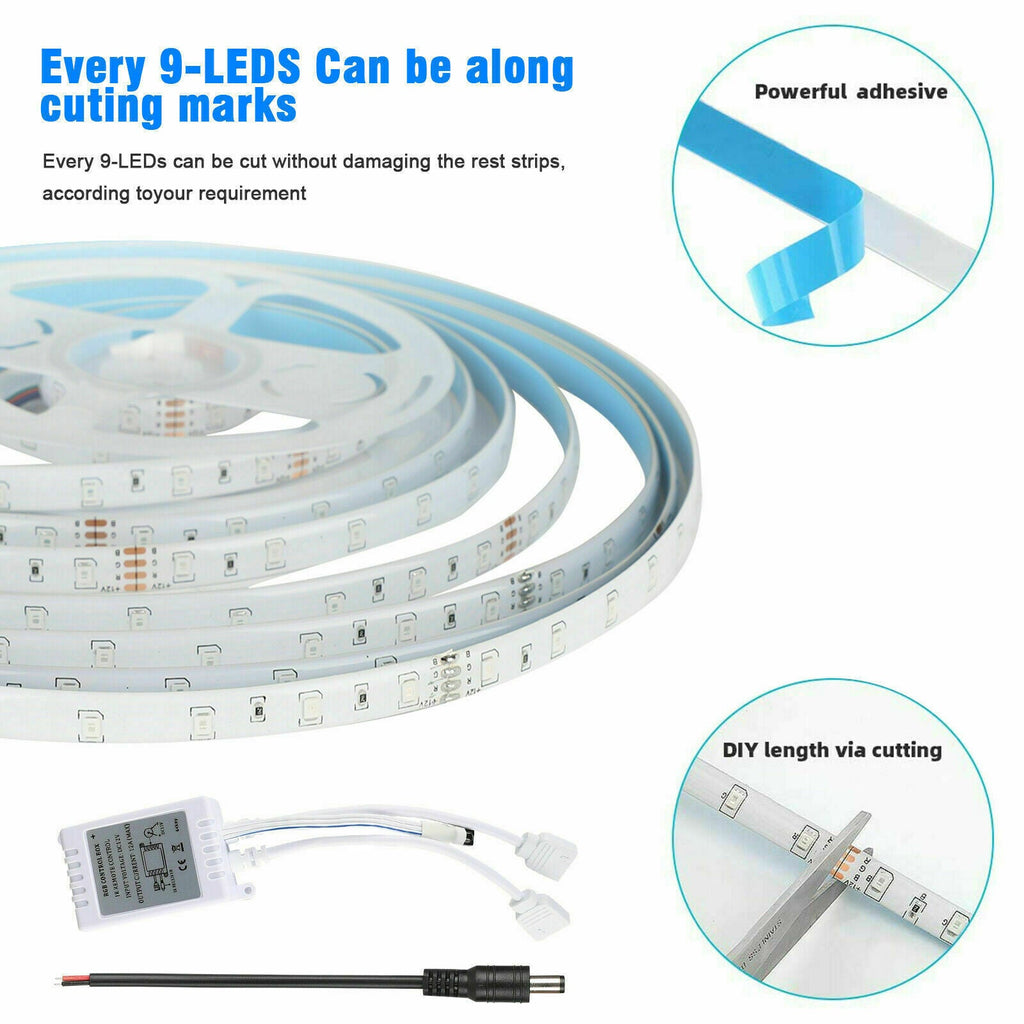 LED Strip Lights - RGB Color Changing with App Control & Music Sync | 16.4FT / 32.8FT