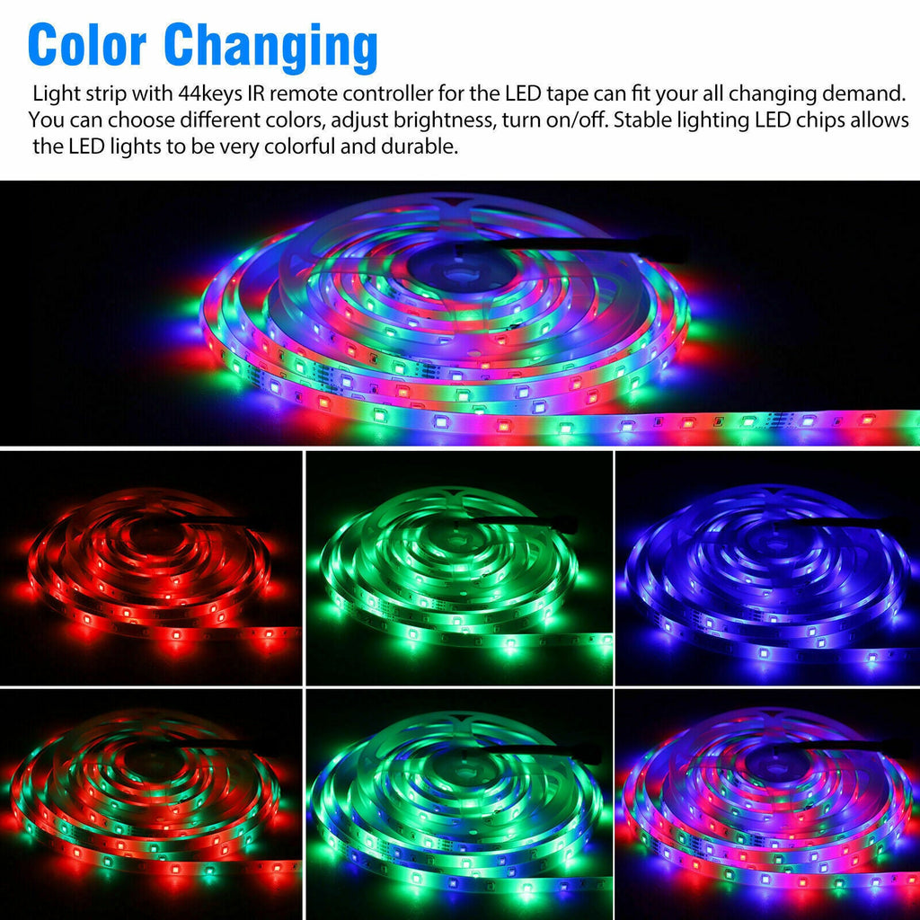 LED Strip Lights - RGB Color Changing with App Control & Music Sync | 16.4FT / 32.8FT