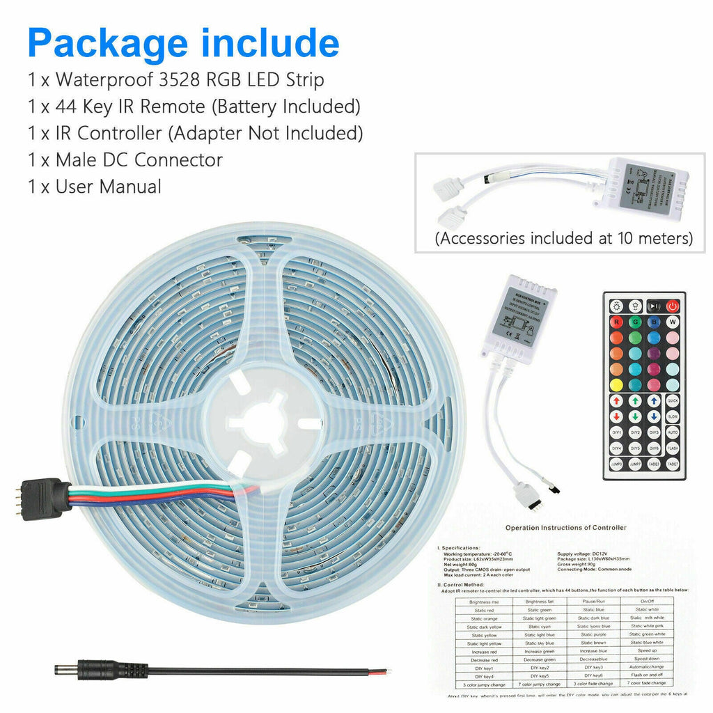 LED Strip Lights - RGB Color Changing with App Control & Music Sync | 16.4FT / 32.8FT