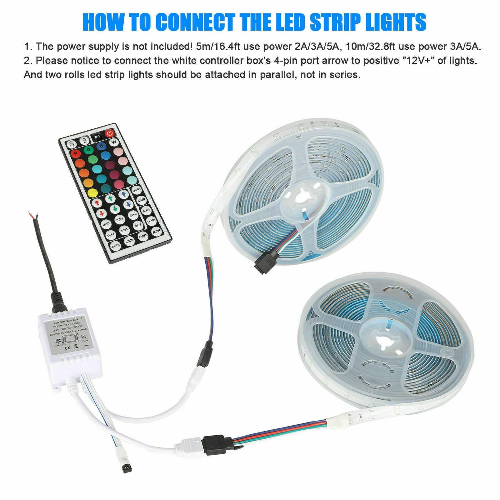 LED Strip Lights - RGB Color Changing with App Control & Music Sync | 16.4FT / 32.8FT
